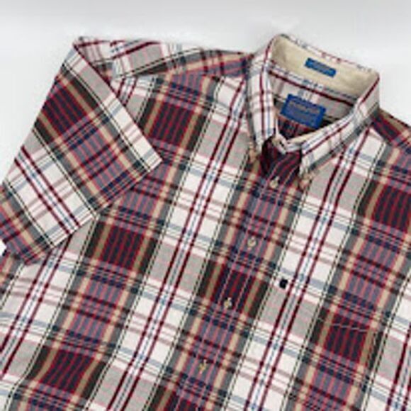 Pendleton Other - Pendleton Men's Large‎ Short Sleeve Button-Down Plaid Shirt Cotton Casual